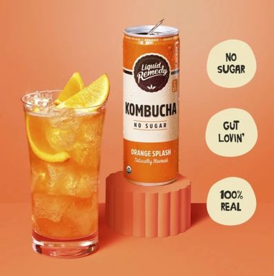 Liquid Remedy Kombucha No Sugar Orange Splash