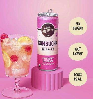 Liquid Remedy Kombucha No Sugar Raspberry Lemonade