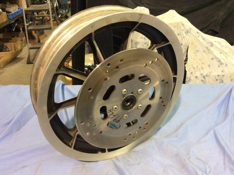 99 FLH FRONT 16"X 3" RIM WHEEL 43493-87 & ROTOR 44136-92 D/D 10 SPOKE