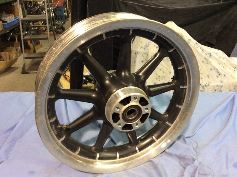 00-08 Harley Davidson FLH Touring 16" X 3" FRONT WAGON WHEEL RIM 9 SPOKE MAG FOR 1" AXLE 43493-00