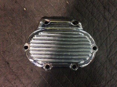 Harley Chrome Finned Clutch Release/Transmission Side Cover, 87-06 OEM 37082-87