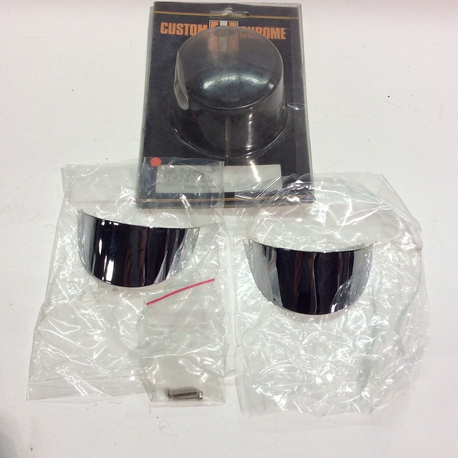 CHROME TURN SIGNAL VISOR FITS FRONT 88-UP FLTC FLT AND REAR 86-UP FLT FLHT FLST FXRT#67738-88T