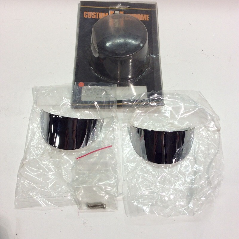 CHROME TURN SIGNAL VISOR FITS FRONT 88-UP FLTC FLT AND REAR 86-UP FLT FLHT FLST FXRT#67738-88T