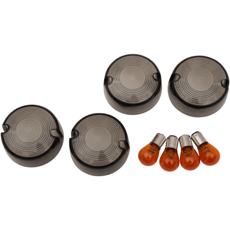 Drag Specialties Smoked Turn Signal Lens Kit - Round - 0906-6317