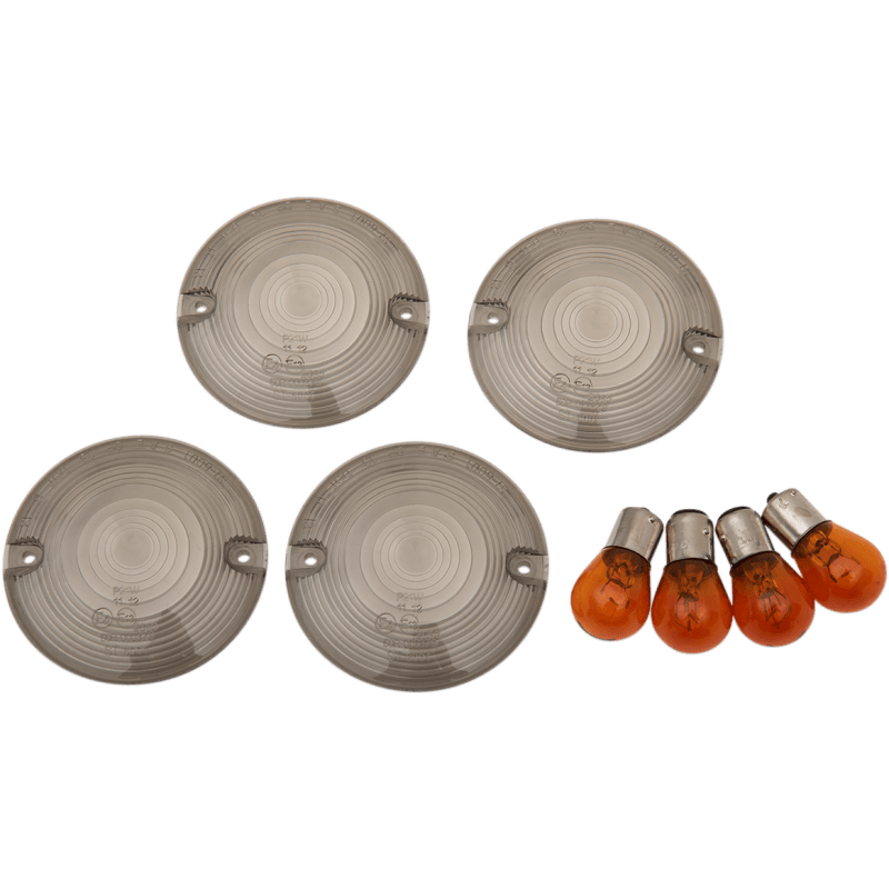 Drag Specialties Smoked Turn Signal Lens Kit - Flat/Round - 0906-6318