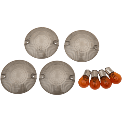 Drag Specialties Smoked Turn Signal Lens Kit - Flat/Round - 0906-6318