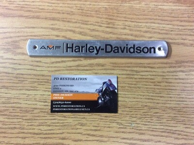 Original AMF era Harley Davidson Motorcycle Gas Tank Badge Emblem Shovelhead