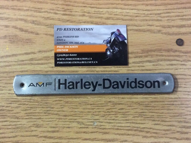 Original AMF era Harley Davidson Motorcycle Gas Tank Badge Emblem Shovelhead