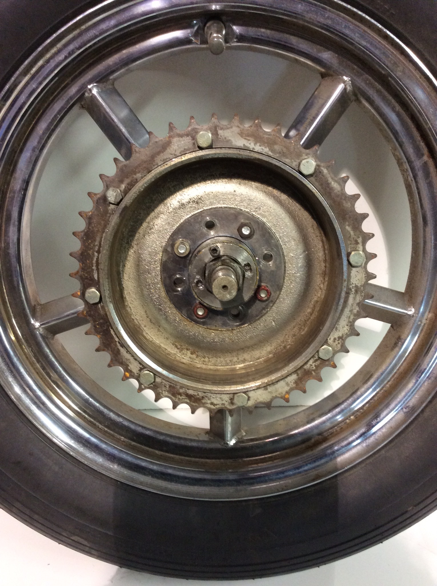 Invader Spoke 16" X 3" Inch Rear Wheel WITH BRAKE DRIVE SPROCKET TIRE