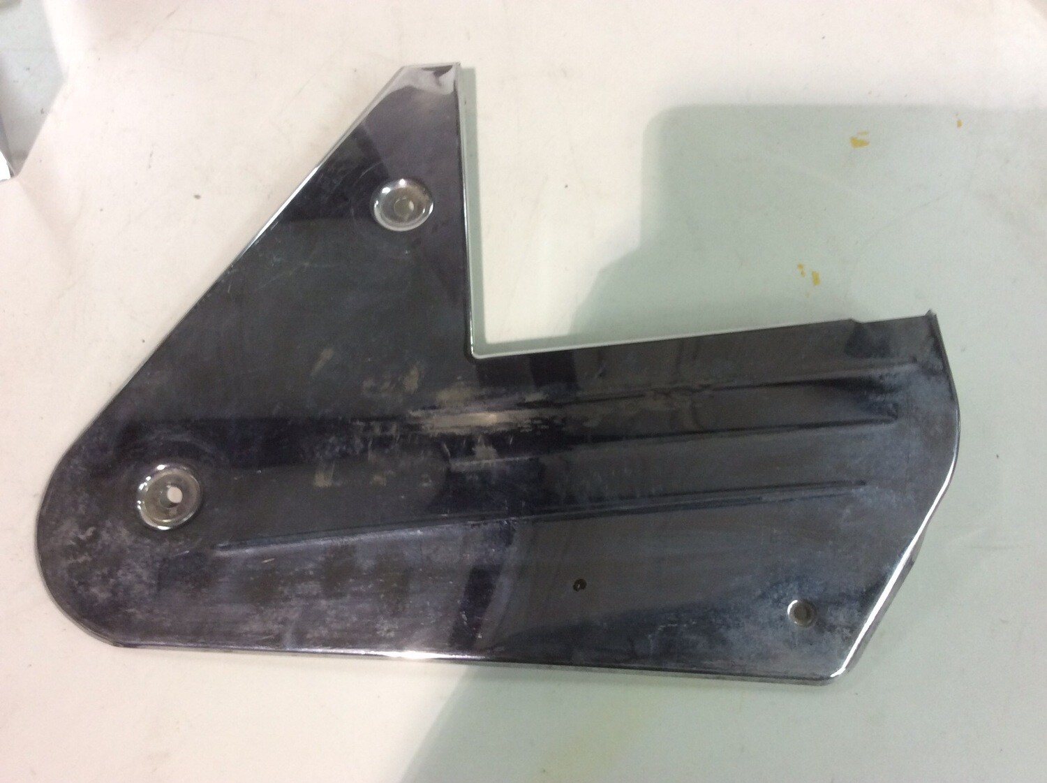 Harley Shovelhead right side chrome trim cover plate battery transmission Harley Shovelhead right side chrome trim cover plate battery transmission