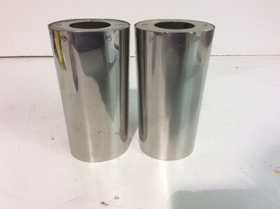 Harley Davidson OEM Touring Softail FLSTC Fork Slider Cover COWBELL Pair STAINLESS 86-13