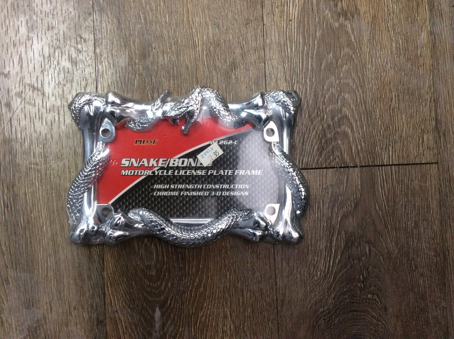 License Plate Frame Viper Style Chrome 42-1067