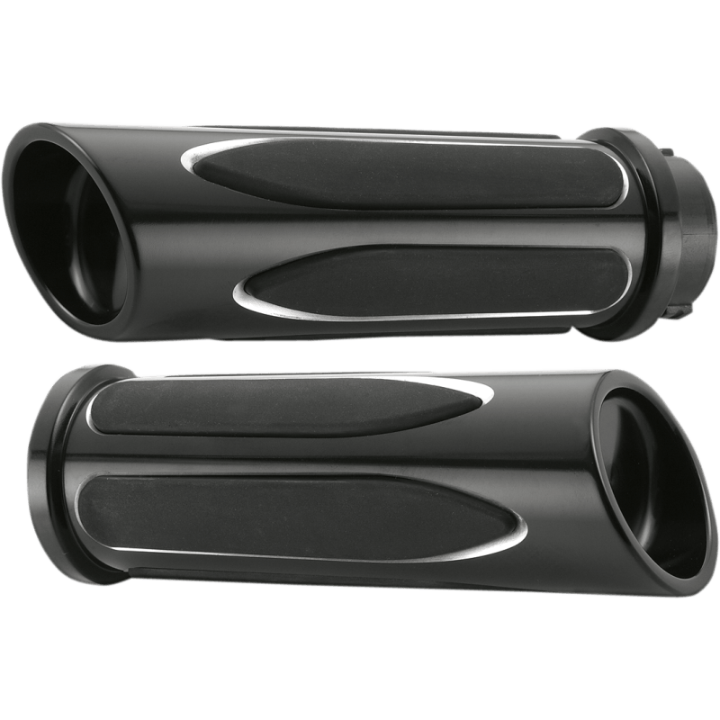 Arlen Ness Grips 0630-0975 COMFORT GRIPS DEEP CUT BLACK CBL  07-051 Cable throttle 82-up