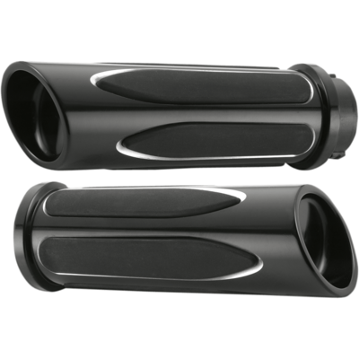 Arlen Ness Grips 0630-0975 COMFORT GRIPS DEEP CUT BLACK CBL  07-051 Cable throttle 82-up