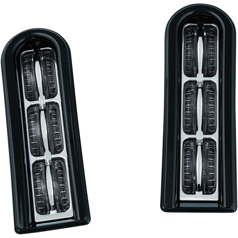 Kuryakyn Gloss Black Saddlebag Inserts w/ Red LED Lights ~ 5055 LED Inserts 2040-1773