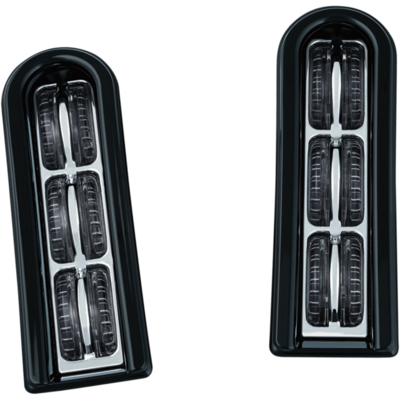 Kuryakyn Gloss Black Saddlebag Inserts w/ Red LED Lights ~ 5055 LED Inserts 2040-1773
