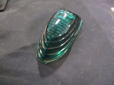 ORIGINAL HARLEY VINTAGE FENDER LIGHT REPL. GLASS GREEN