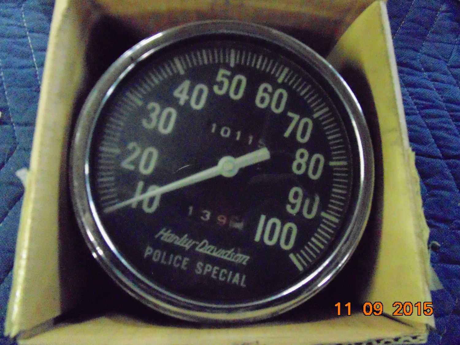 OEM Harley Panhead Shovelhead Police Special Speedometer - 1011 MILES