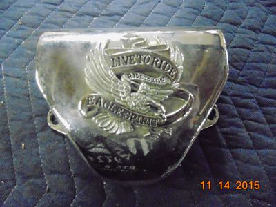 HARLEY DAVIDSON SHOVELHEAD FLH CHROME REPO HANDLEBAR RISER COVER - LIVE TO RIDE EAGLE SPIRIT