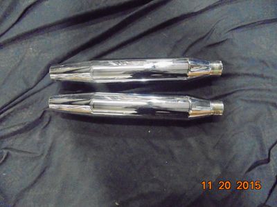 Harley Davidson Dyna Pair Of OEM 65747-94 Stock Slip On Exhaust Muffler