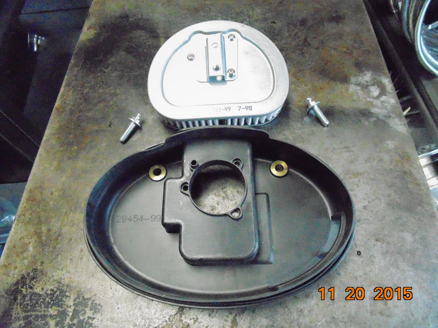 Harley Davidson OEM Air Cleaner Backing, Breather Bolts,  Filter 29461-99, 29454-99, 29474-99