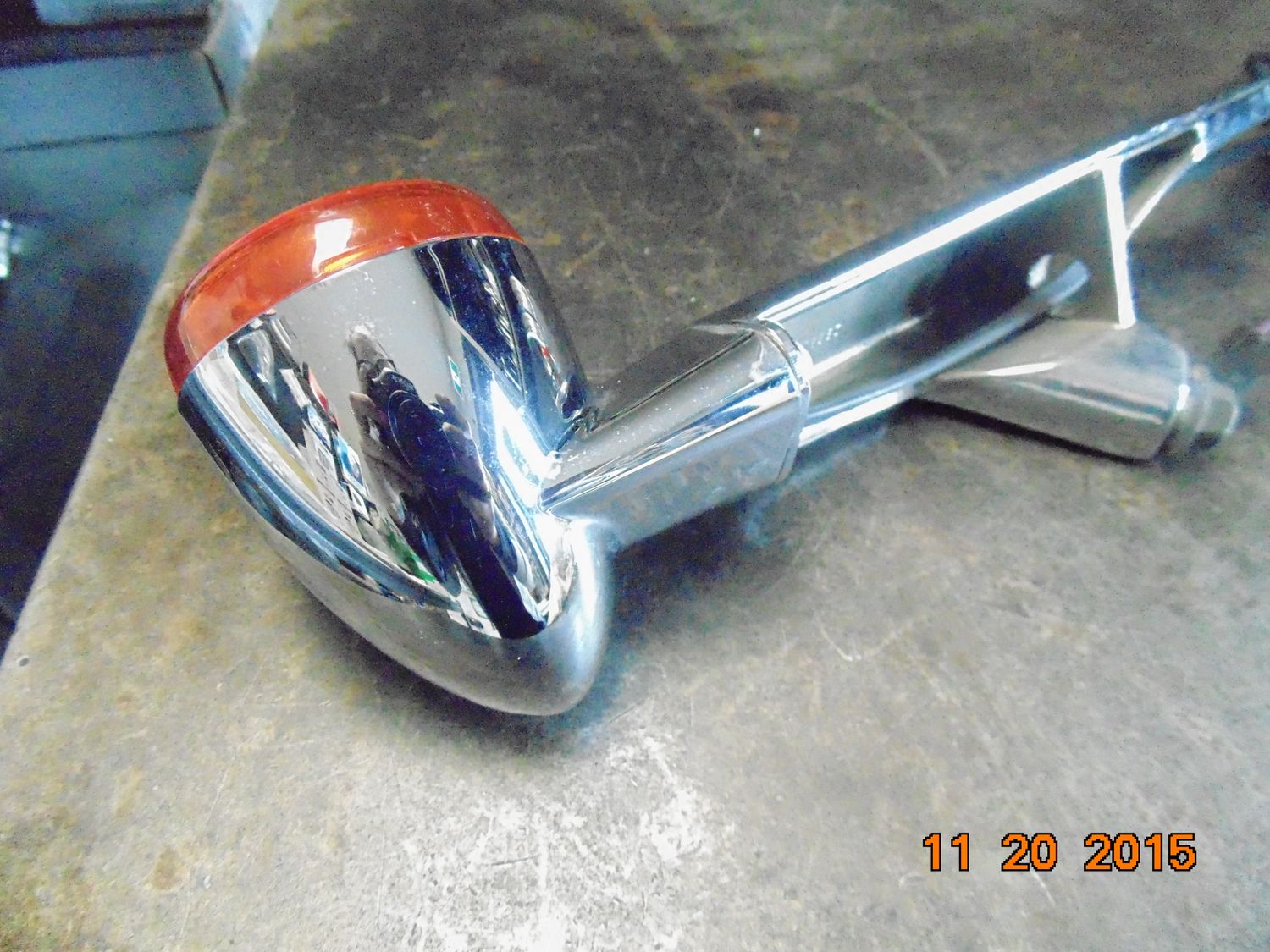 OEM Harley Touring Rear Chrome Turn Signal Bar with Dome Bullet Lights 68145-98