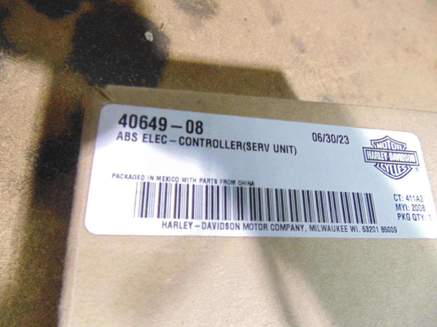 HARLEY ABS MODULE CONTROLLER ASSEMBLY 40649-08 TOURING 08-13