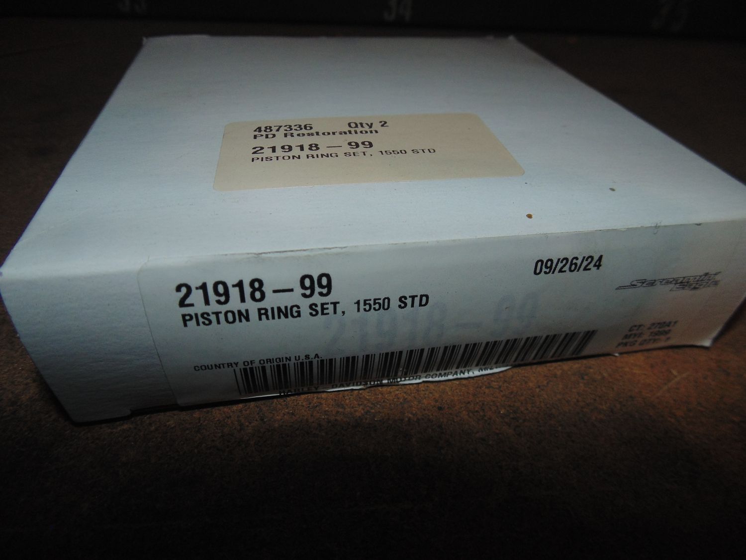 Harley Davidson STD Piston Ring Set for XL - FL & FX Harley-Davidson Models - 1550 - 21918-99