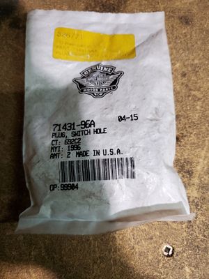 Harley-Davidson OEM Switch Hole Plug 71431-96A Harley-Davidson OEM Switch Hole Plug 71431-96A