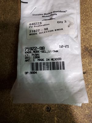 Genuine Harley-Davidson Mode Selector Knob PN 71822-98 Genuine Harley-Davidson Mode Selector Knob PN 71822-98