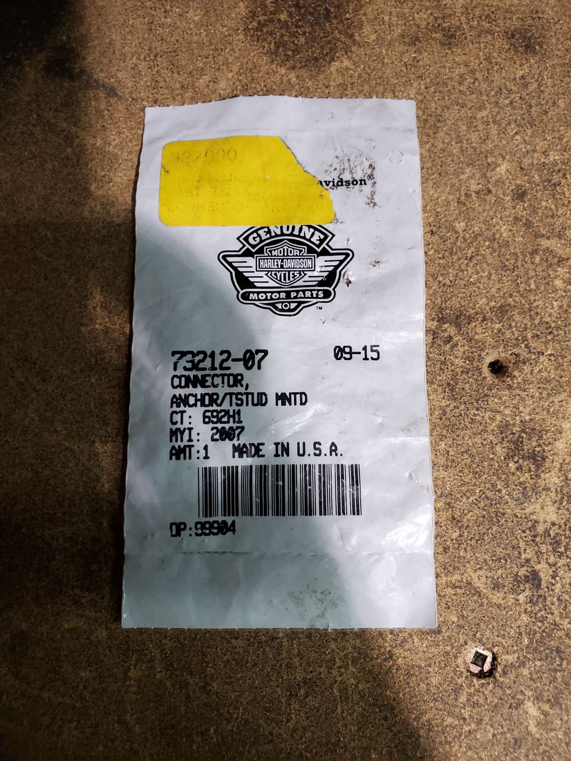 Harley-Davidson Connector Anchor/tstud MNTD 73212-07