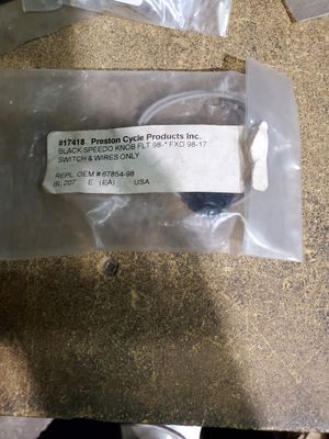 BLACK SPEEDO KNOB FLT 98-* FXD 98-17 Repl 67854-98