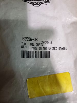 HARLEY DAVIDSON Sportster XL 883 1200 Oil Tank Drain Hose 63596-06 HARLEY DAVIDSON Sportster XL 883 1200 Oil Tank Drain Hose 63596-06