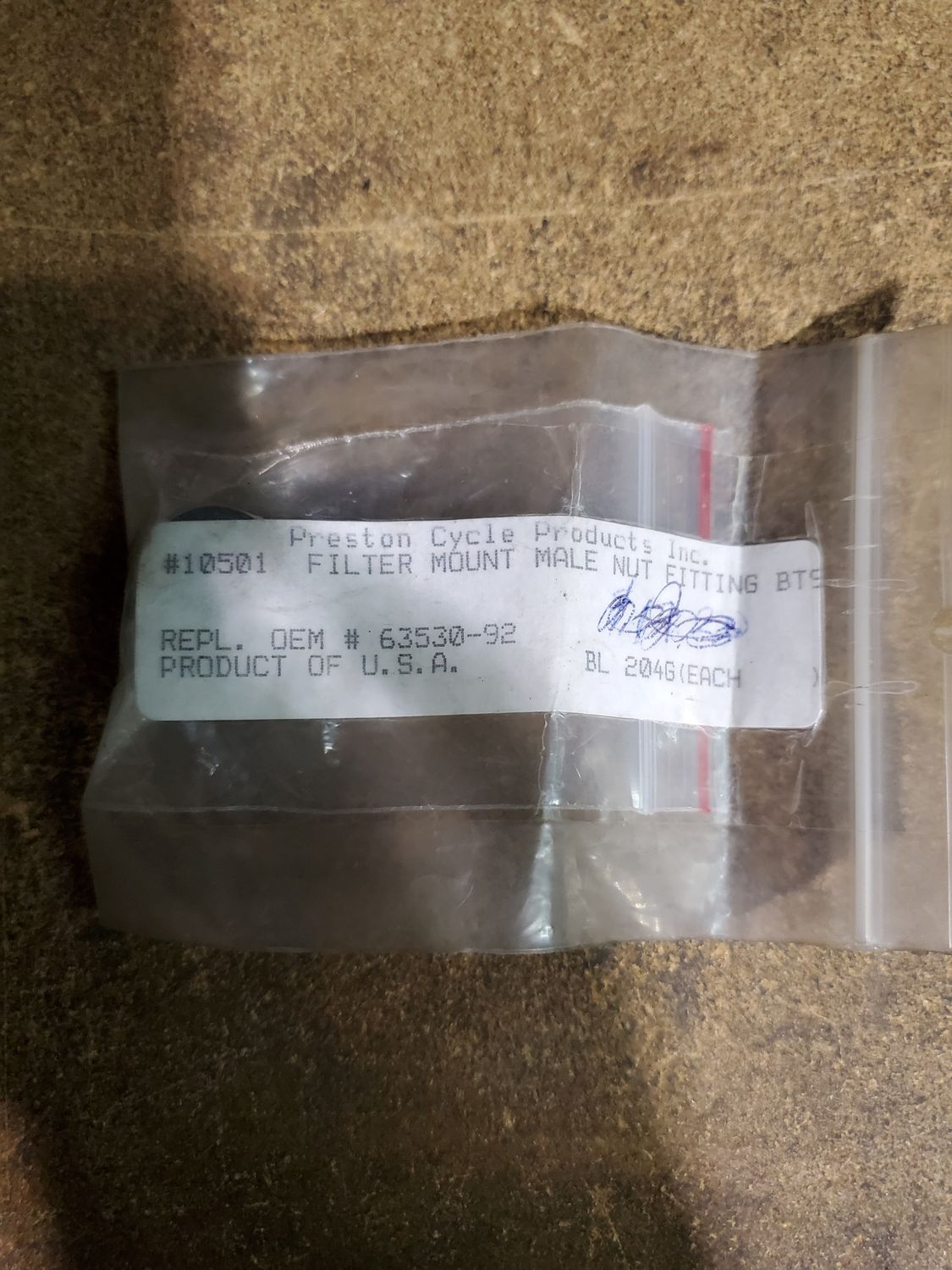 FILTER MOUNT MALE NUT FITTING BT 92-99 EVO Repl. 63530-92 FILTER MOUNT MALE NUT FITTING BT 92-99 EVO Repl. 63530-92
