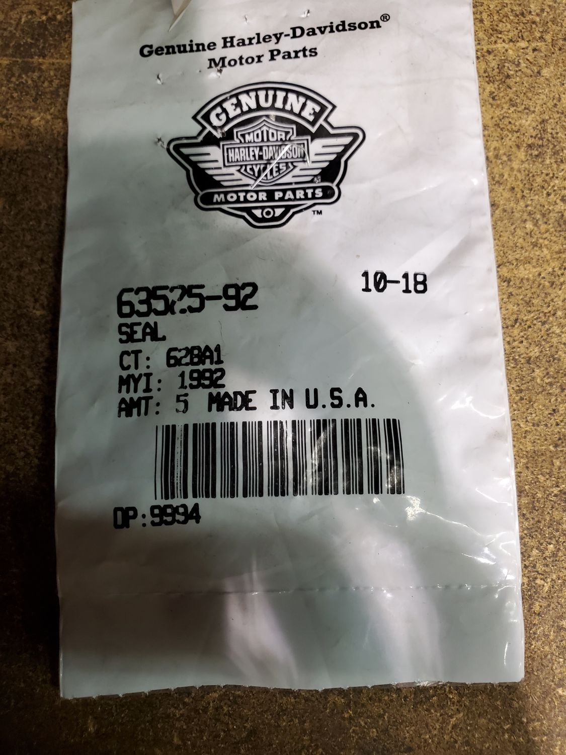 Harley-Davidson Seal - 63525-92 Harley-Davidson Seal - 63525-92