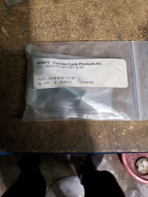 ZINC OIL DRAIN PLUG FXST 90-00 REPL.62725-90 ZINC OIL DRAIN PLUG FXST 90-00 REPL.62725-90