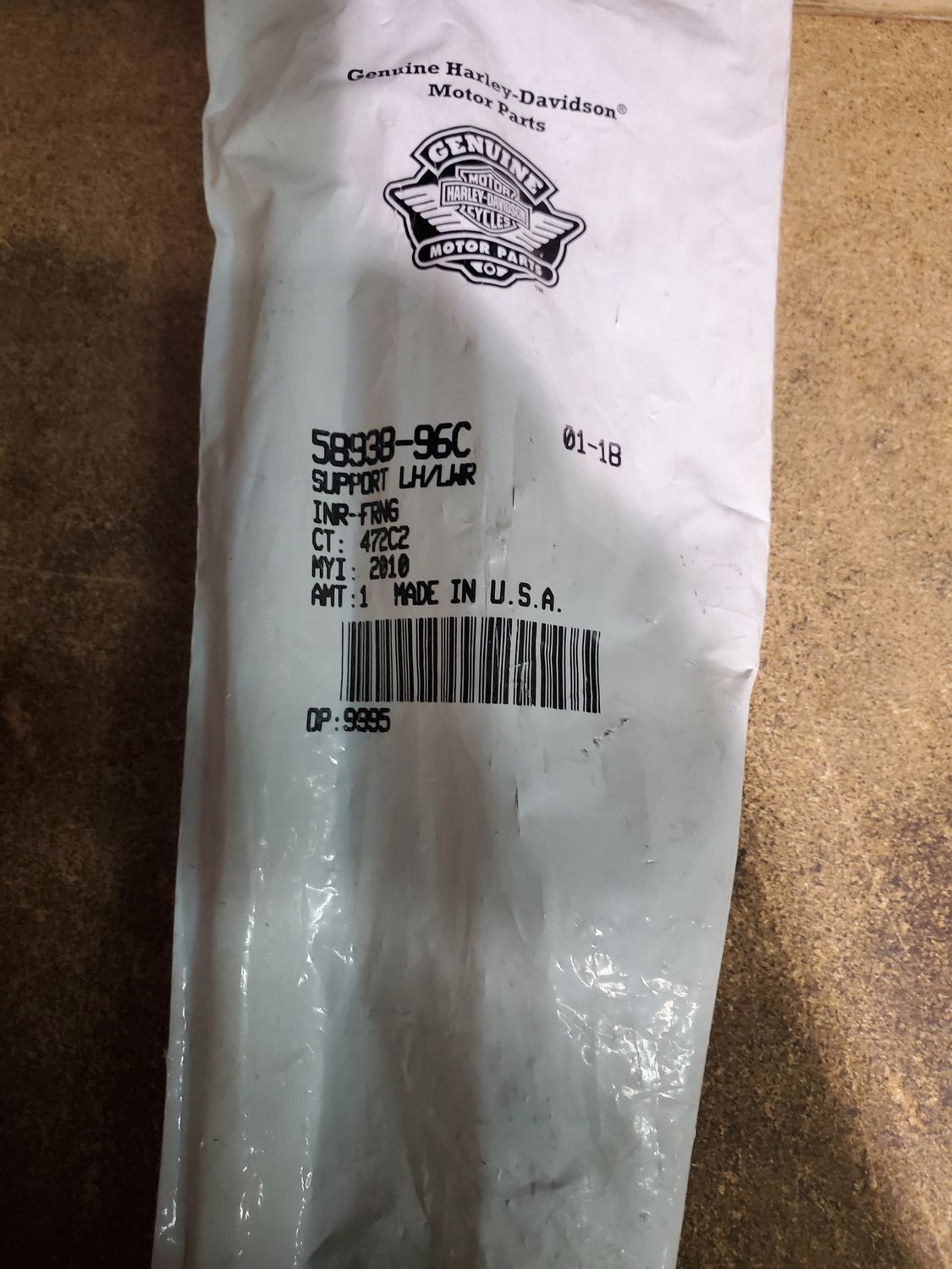 Harley-Davidson LEFT Hand Lower Inner Fairing Support Bracket 58938-96C Harley-Davidson LEFT Hand Lower Inner Fairing Support Bracket 58938-96C