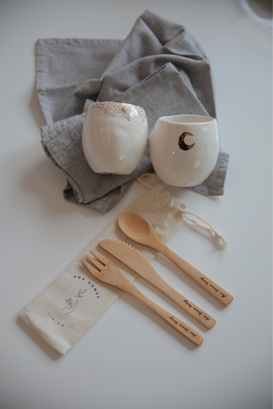 Set Talheres Bambu