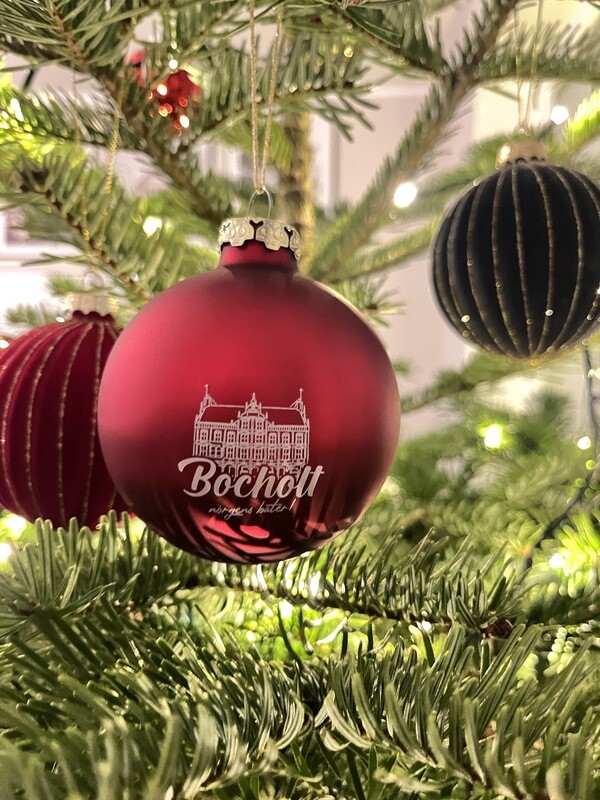 Bocholt - Weihnachtskugel aus Glas mit Rathaus