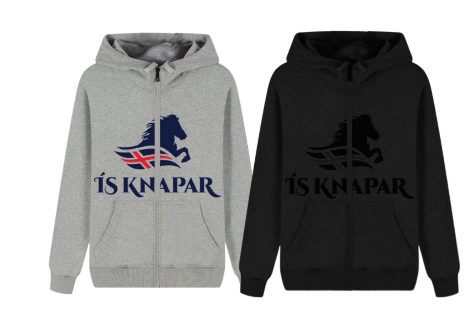&quot;HLÝTT&quot; - cozy zipper hoodie for Icelandic horse fans and riders