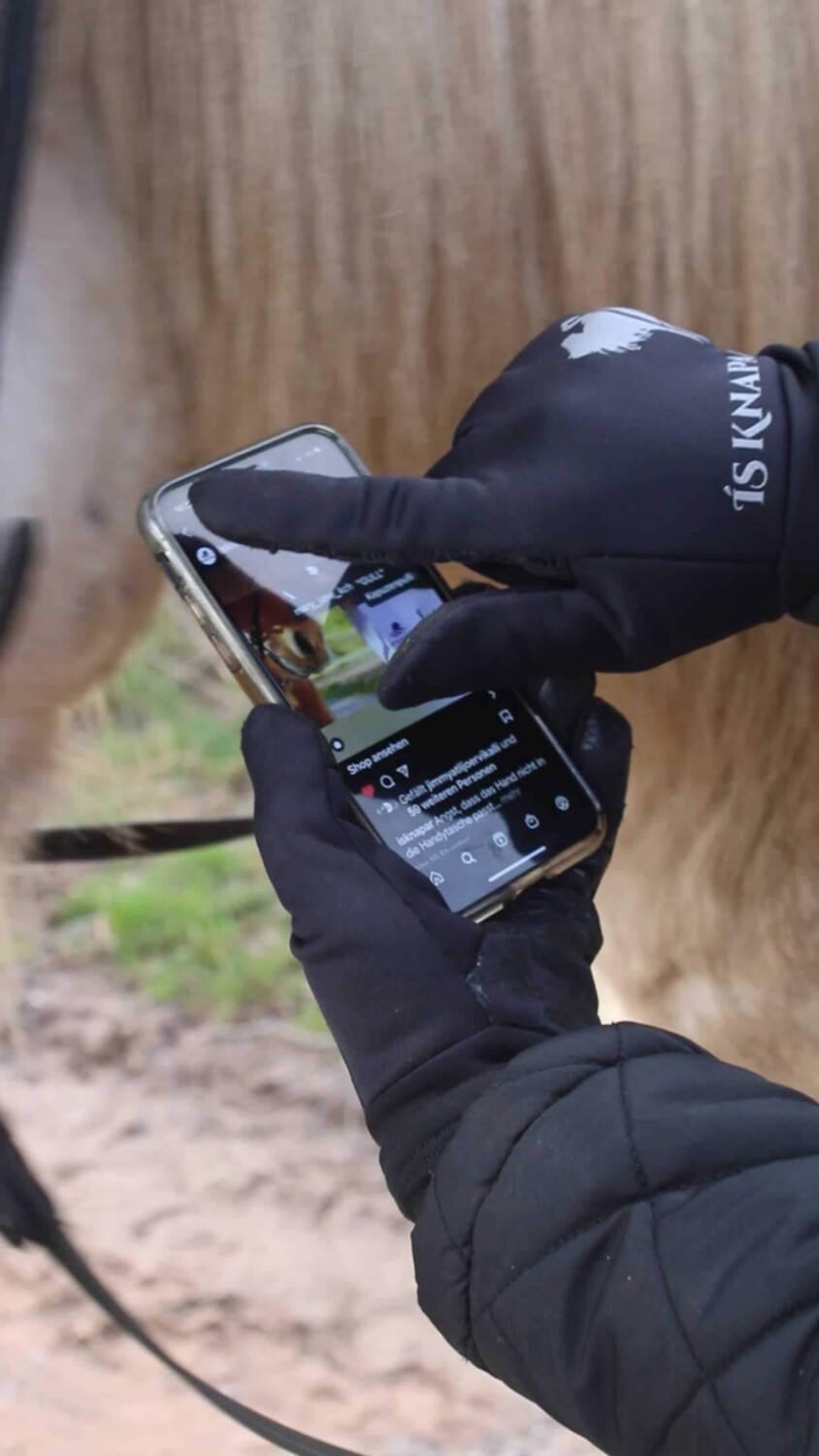 "FIMM" - our light winter riding gloves with reflection print