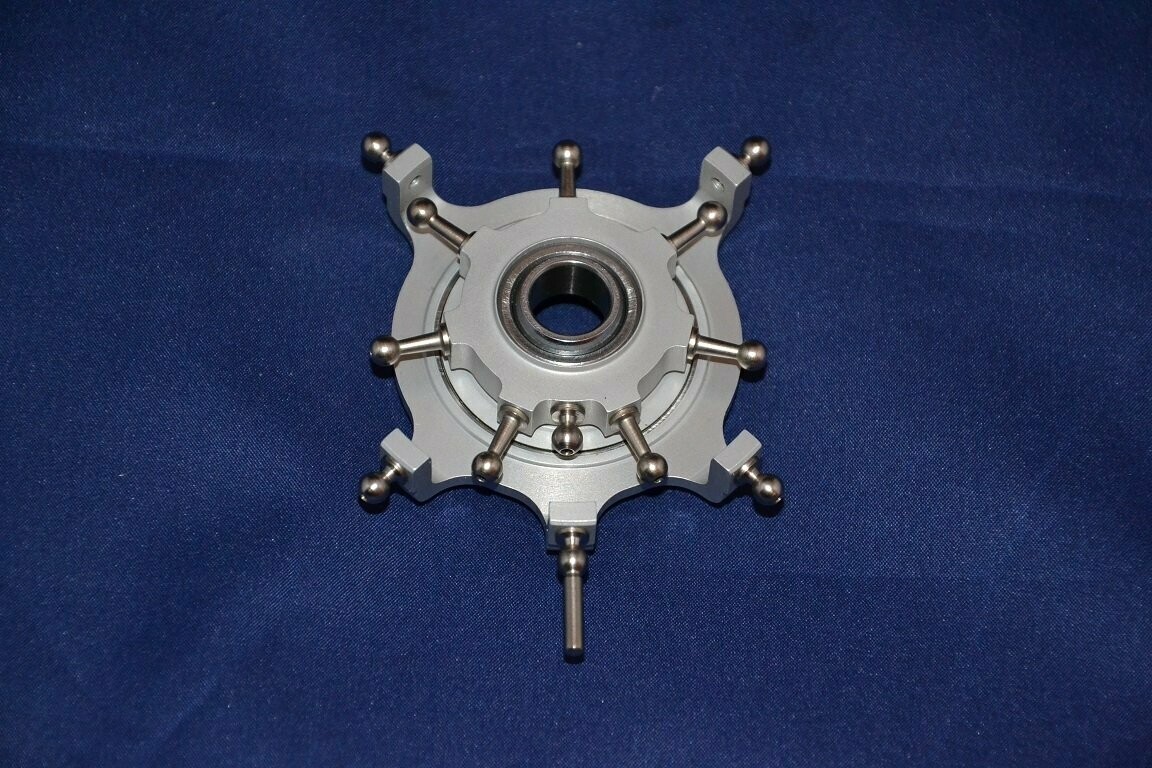 #2002-7-12; Taumelscheibe "XL"  7-Blatt; 90° (4-Punkt); für ø12mm Rotorwellen in NATUR