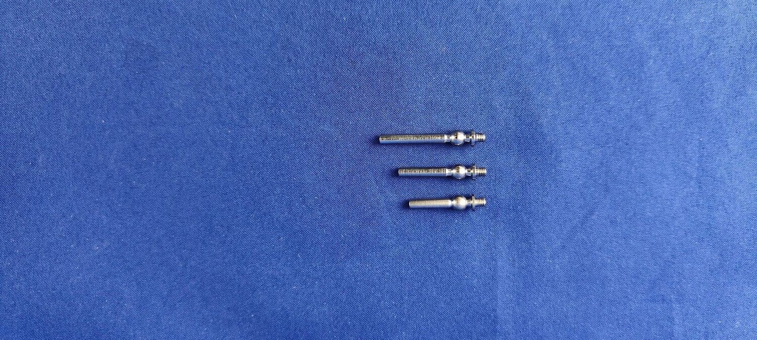 #TSF-4,5-3-262320-M3-3;  TS-Führungsbolzen ø3mm x 26mm, 23mm u. 20mm Kugel ø4,8mm (M3 x 3mm)   (3 Stück)