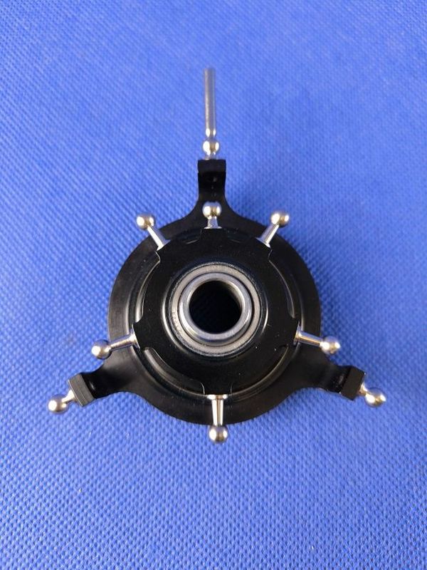 #2001-5-15-S; Taumelscheibe "XL"  5-Blatt; 120° (3-Punkt); für ø15mm Rotorwellen in SCHWARZ