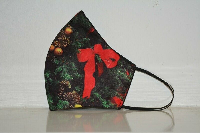Face mask Christmas red bow