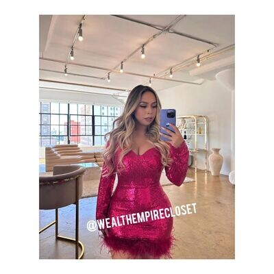Sequence fur dress
