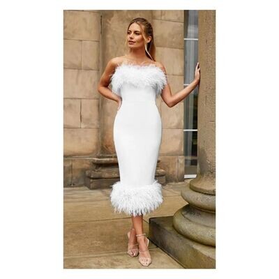 Best seller  off shoulder fur dress