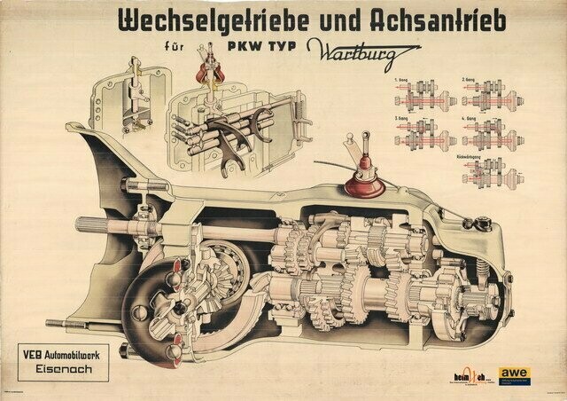 311-Lehrtafel-Wechselgetriebe-und-Achsantrieb-1956 311-Lehrtafel-Wechselgetriebe-und-Achsantrieb-1956