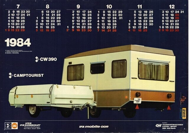 Poster_Kalender_1984_Camptourist_und_CW390 Poster_Kalender_1984_Camptourist_und_CW390