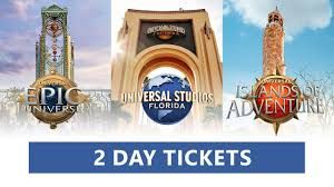 2 Day Pass:  2 Park Combo 1 Day Epic + 1 Day Park Universal OR Islands of Adventure